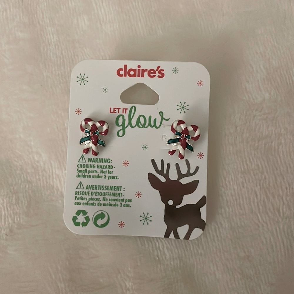 Candy cane Christmas Clair’s earrings